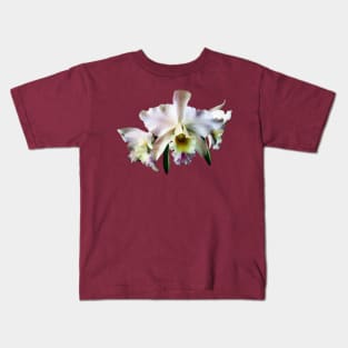 White Cattleya Orchids Kids T-Shirt